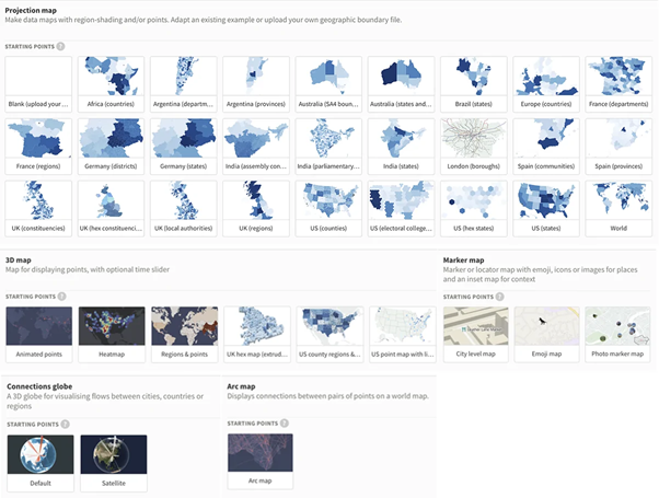 Пример шаблонов на сайте https://flourish.studio/