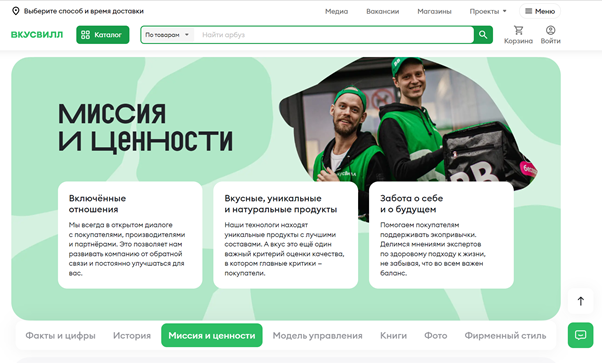 Миссия и ценности https://vkusvill.ru/ 