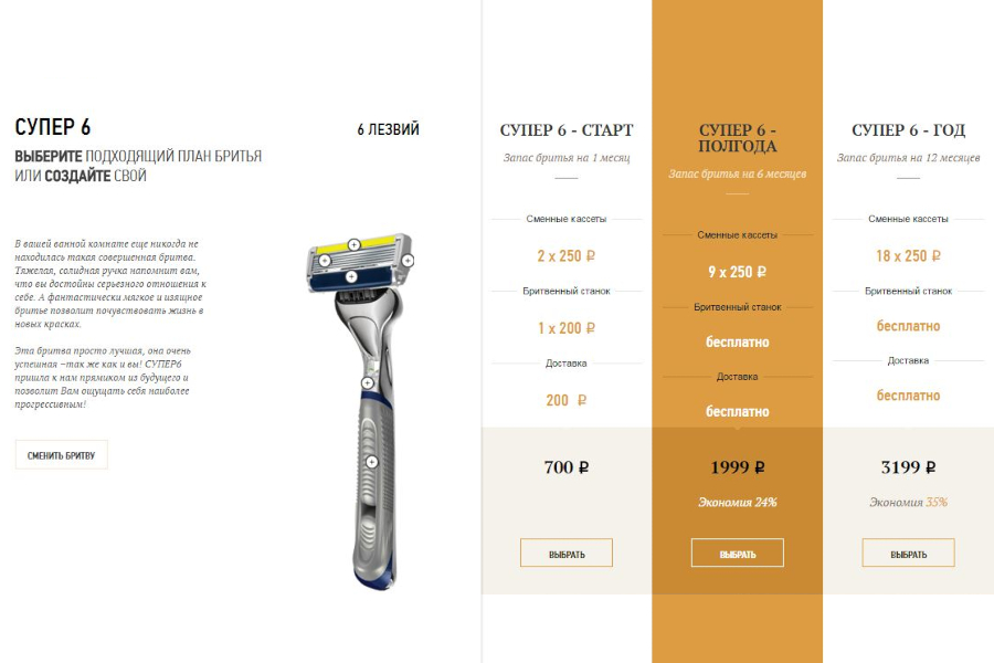 Разные тарифы 