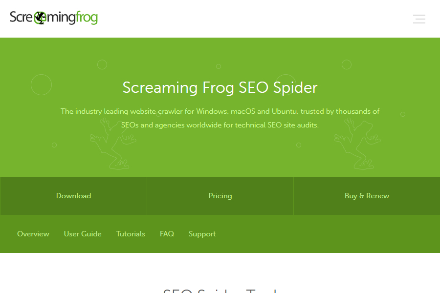 “Screaming Frog SEO Spider”