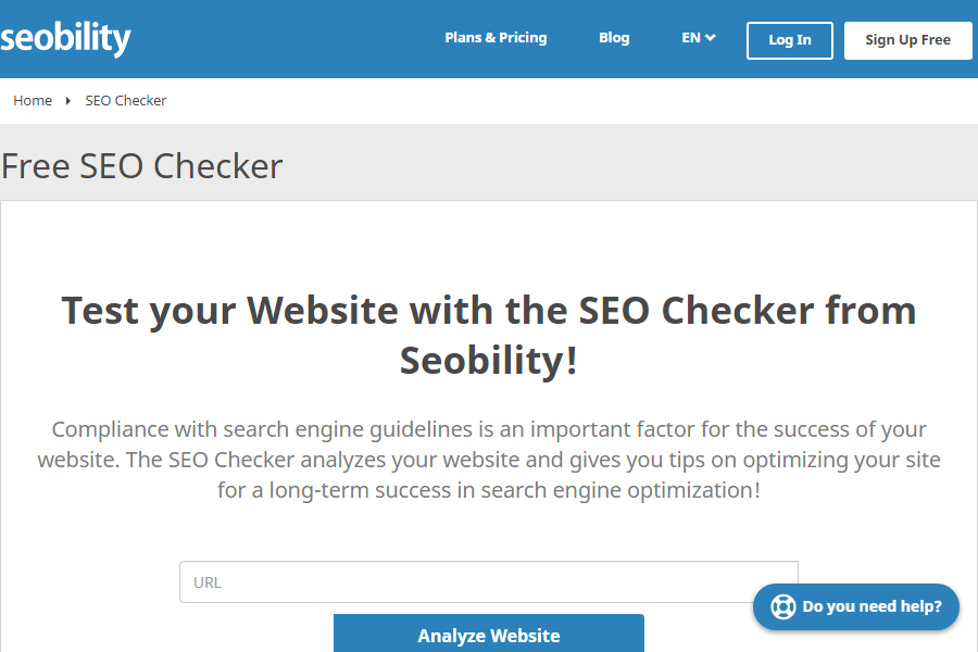 Сервис “Seobility SEO Checker”