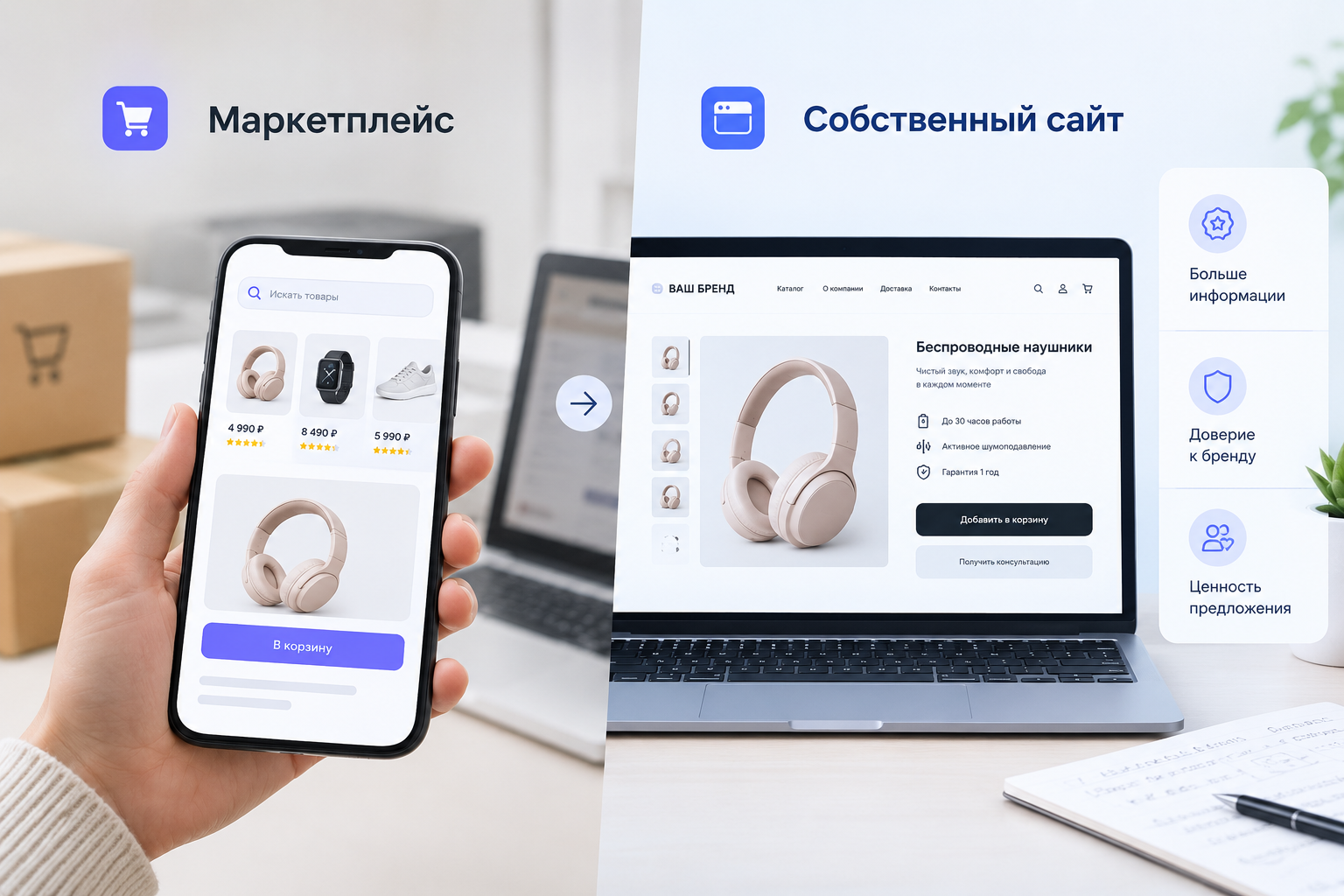 Маркетплейс и собственный сайт: сравнение каналов продаж