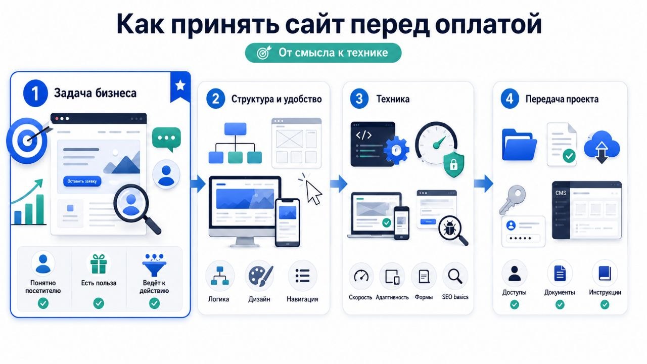 Схема приёмки сайта: смысл, структура, техника, права