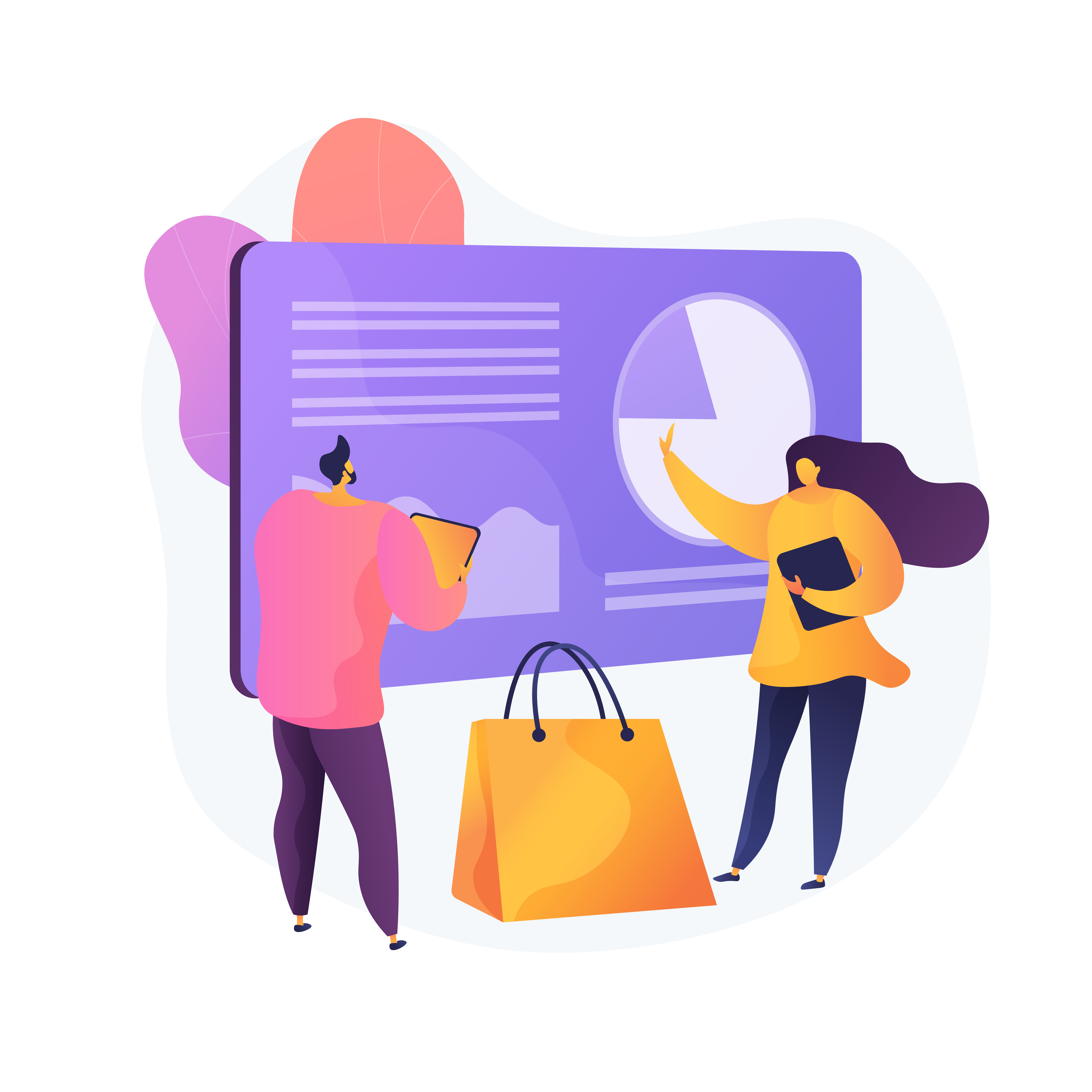 Двое выбирают товар на онлайн-витрине