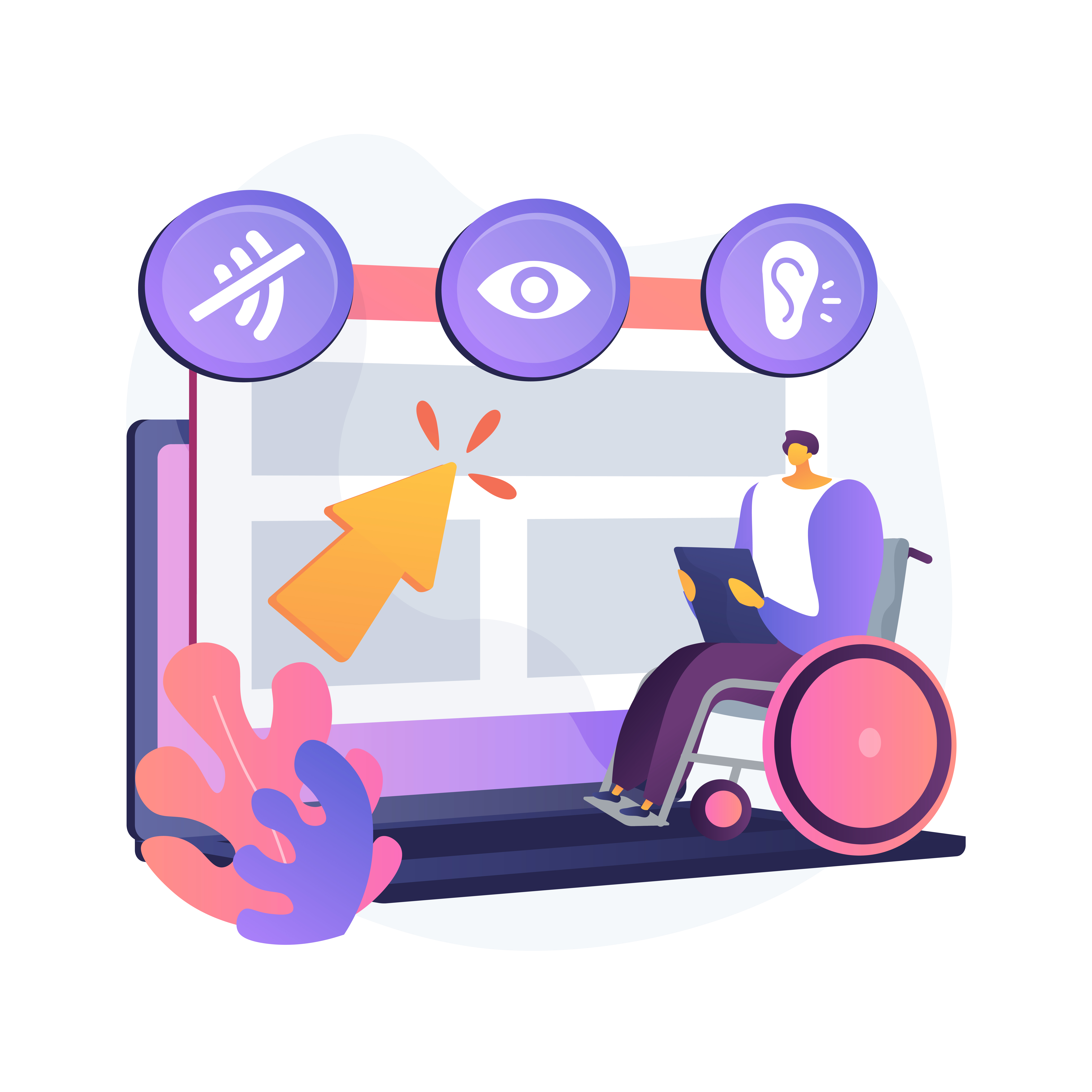 Иллюстрация инклюзивного интерфейса на экране сайта