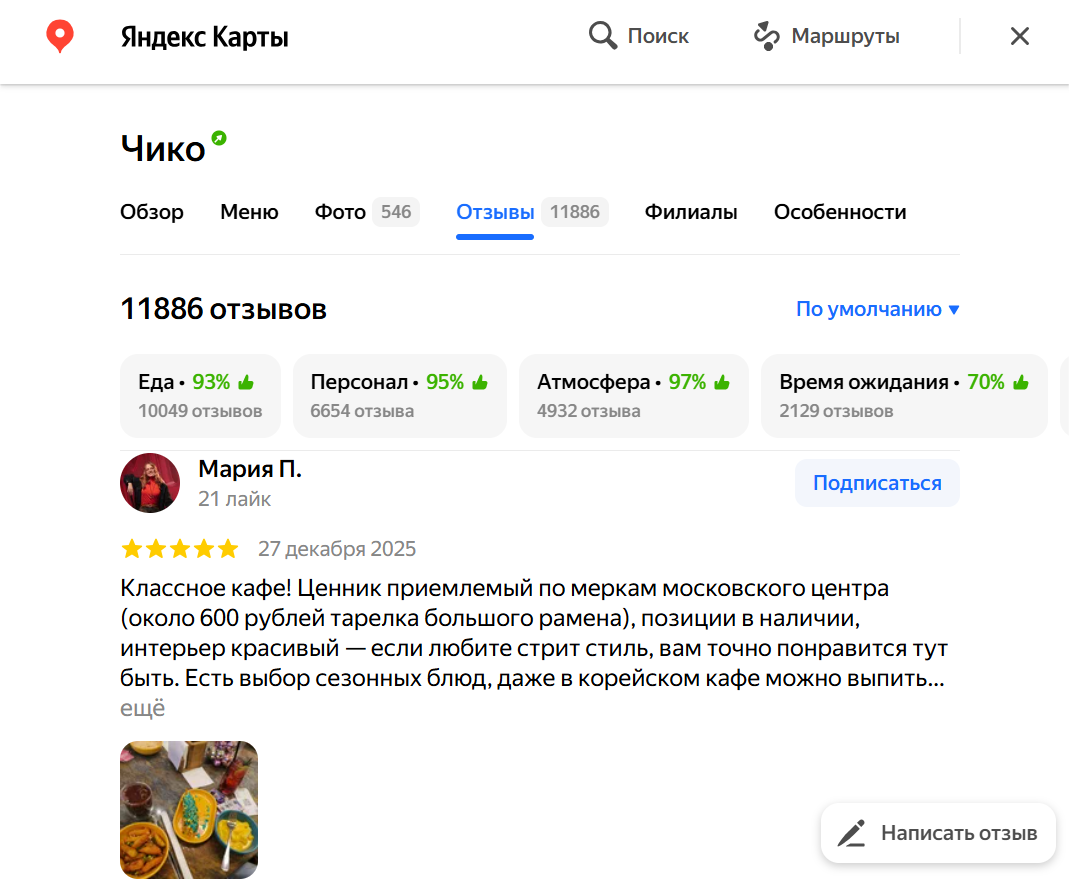 Отзывы на Яндекс Картах помогают выбрать локальный сервис