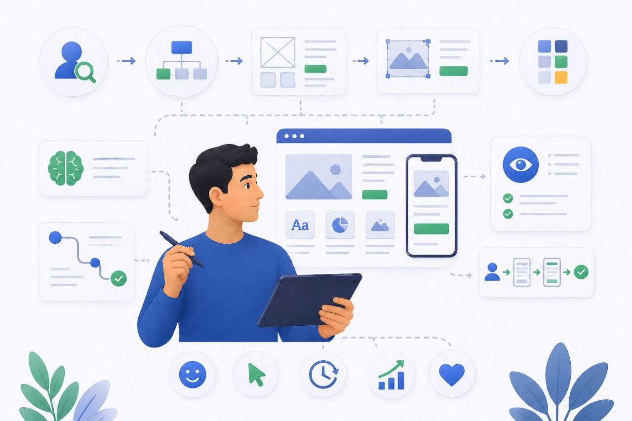 UX/UI-дизайнер проектирует удобный интерфейс сайта