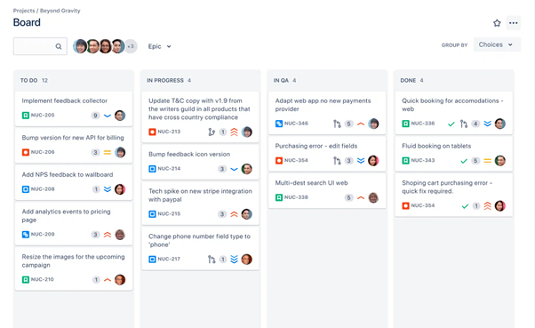 Интерфейс сервиса JiraSoftware