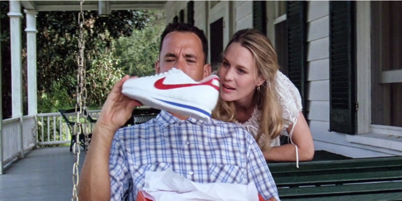 "Нативная реклама кроссовок Nike в фильме "Форест