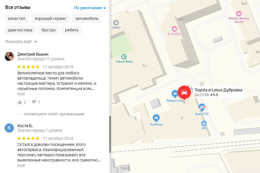 Отзывы на Яндекс.Картах